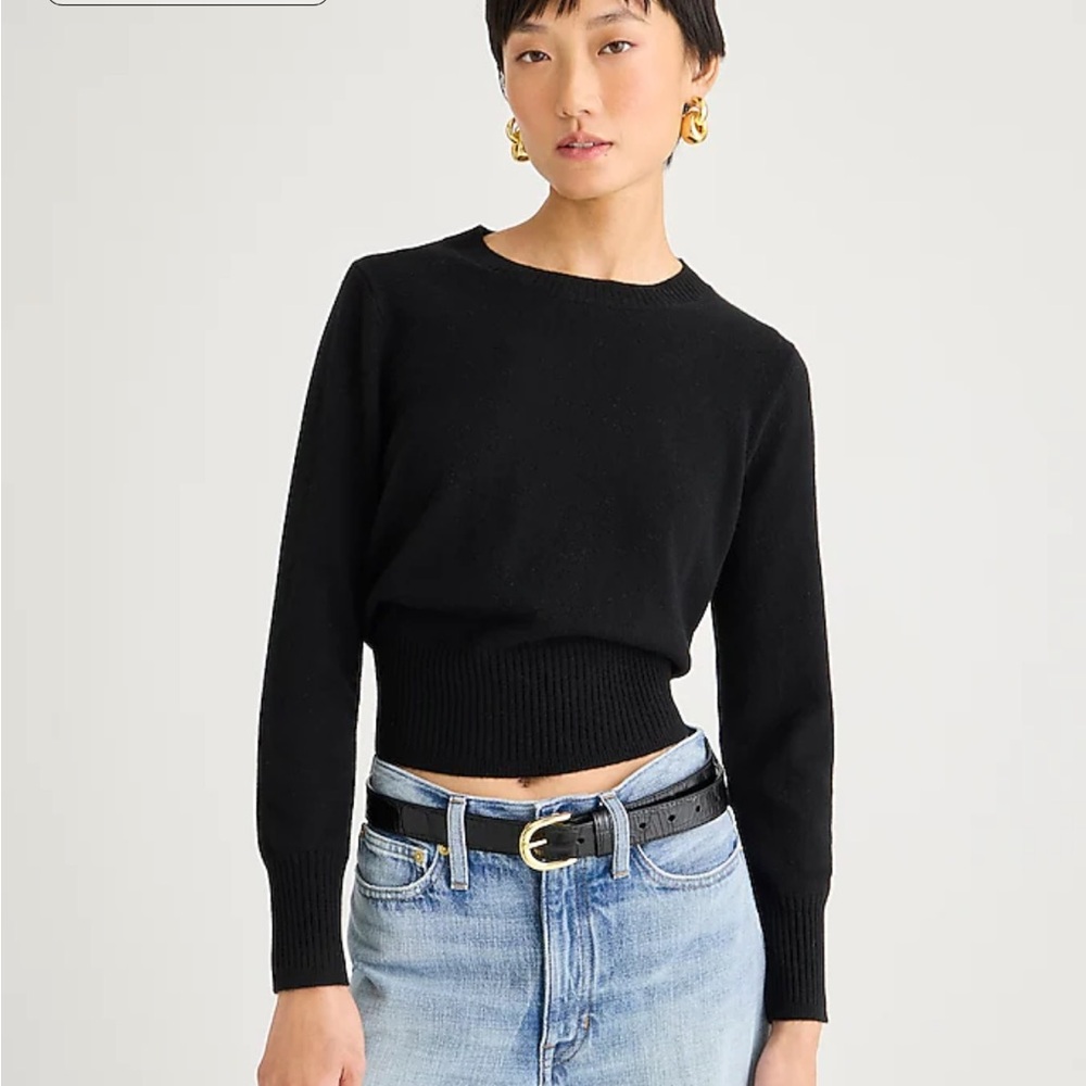J Crew cashmere cropped fit sweater